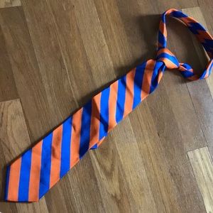 Orange & blue silk tie